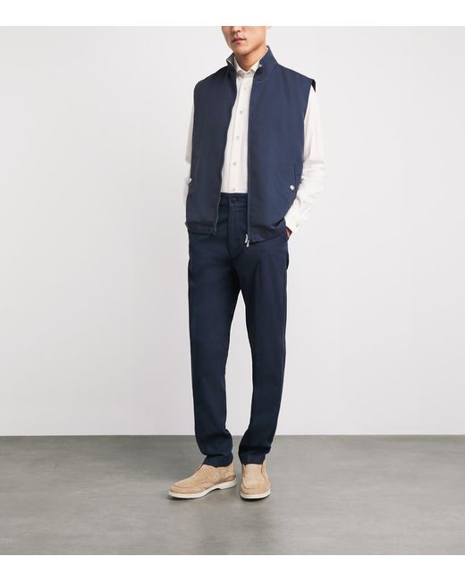 Eleventy Blue Stretch-Cotton Chinos for men