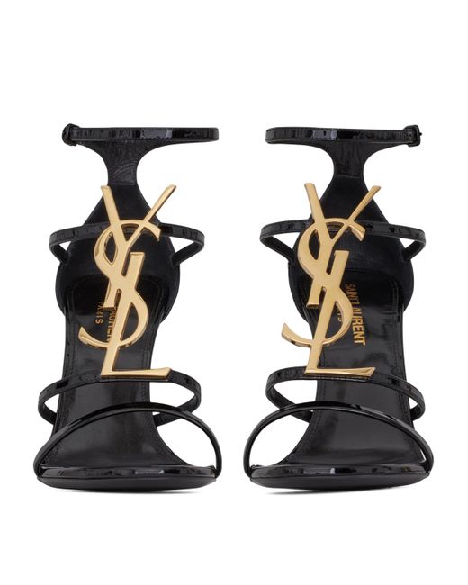 Saint Laurent Black Leather Cassandra Sandals 110