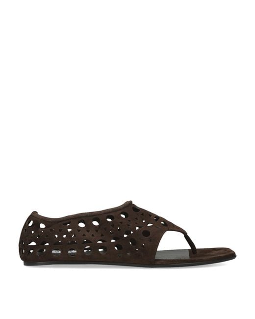 Alaïa Brown Suede Neo Vienne Sandals