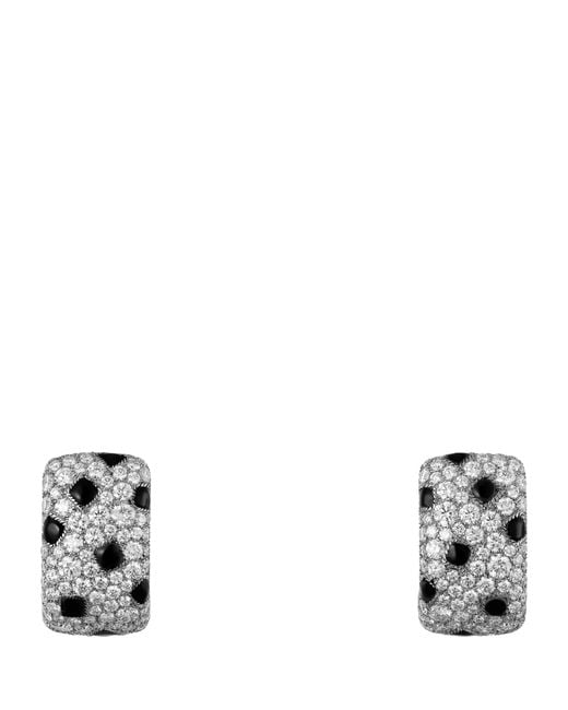 Cartier White And Diamond Panthère De Earrings