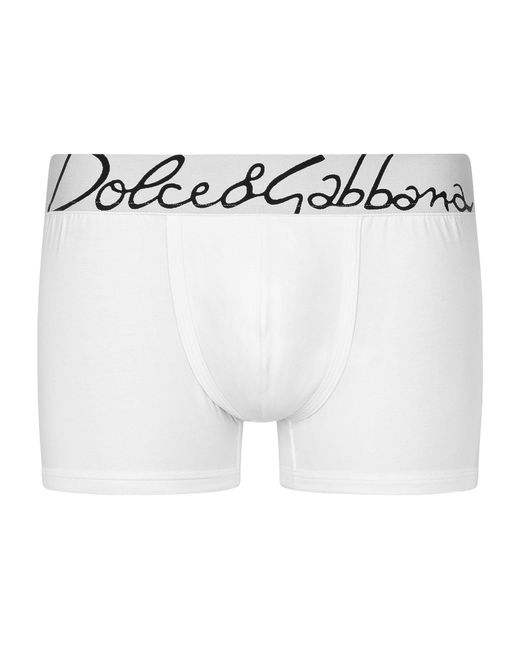 Dolce & Gabbana White Stretch-cotton Logo Boxer Briefs for men