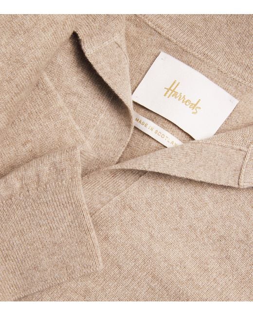 Harrods Natural Cashmere Polo Sweater for men