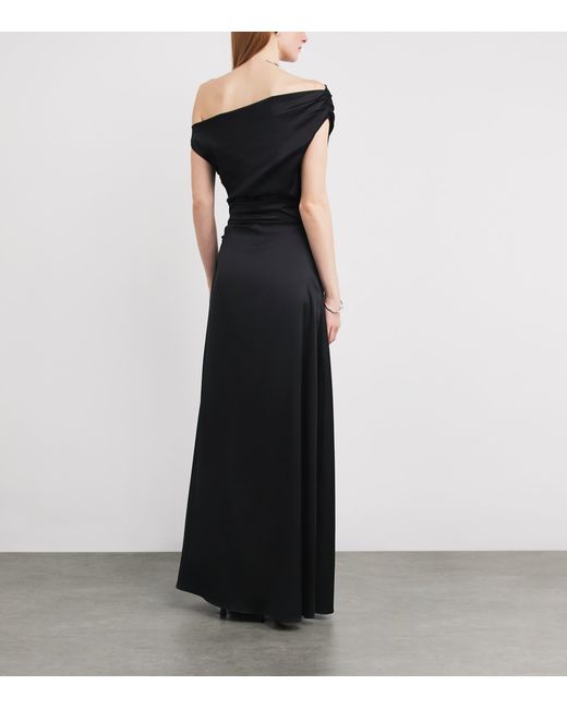 Staud Black Silk-Blend Phare Maxi Dress