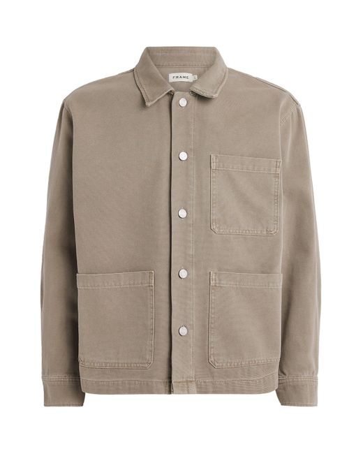 FRAME Brown Canvas Chore Shirt Jacket for men