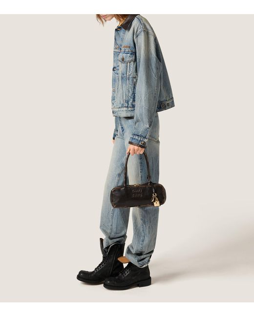 Miu Miu Brown Leather Beau Top-Handle Bag