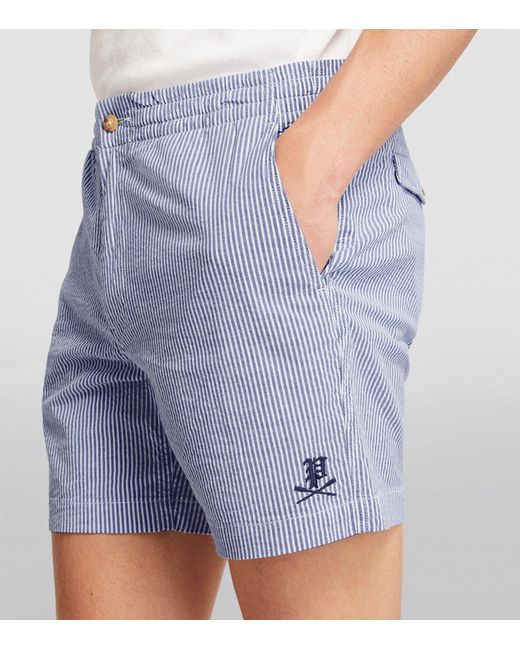 Polo Ralph Lauren Blue Stretch-cotton Striped Shorts for men