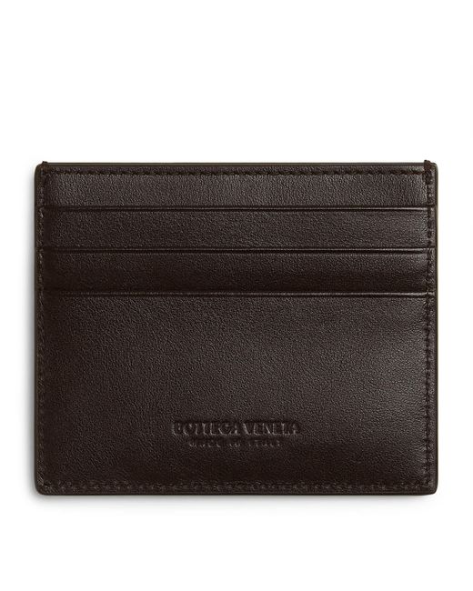 Bottega Veneta Black Leather Intrecciato Card Holder for men