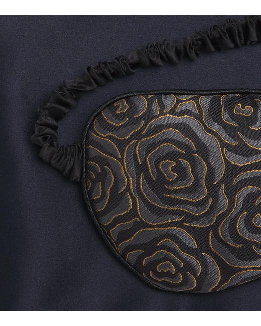 Derek Rose Black Silk London Toile Eye Mask for men