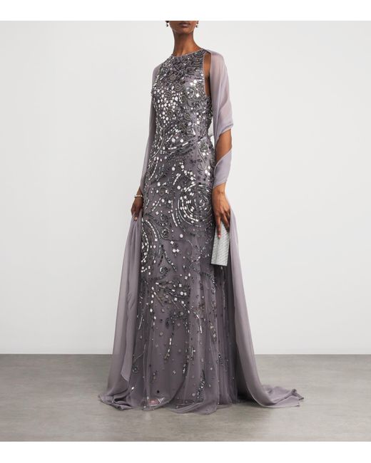 Zuhair Murad Chiffon Scarf in Gray | Lyst Zuhair Murad Chiffon Scarf in Gray | Lyst