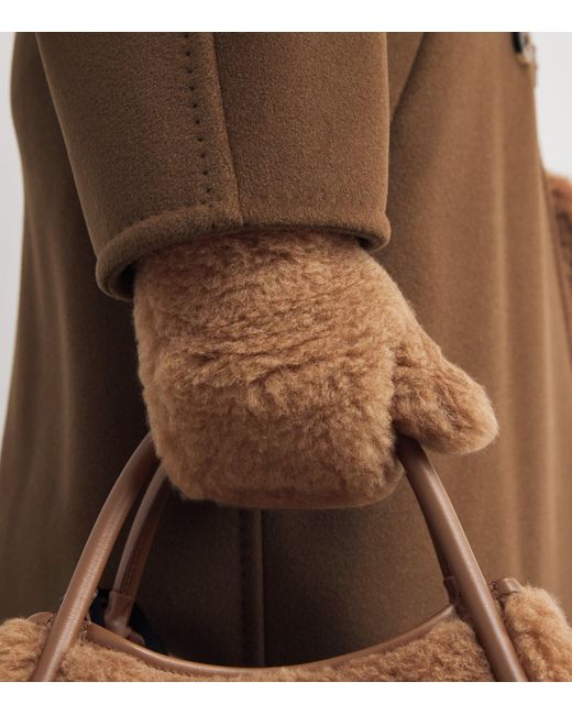 Max Mara White Camel-Silk Gloves