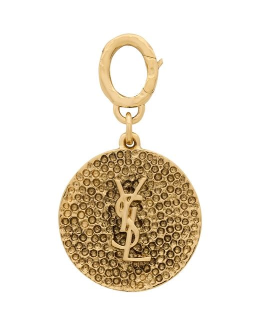 Saint Laurent Metallic Cassandre Medallion Charm