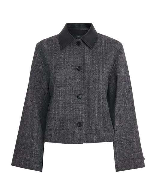 Theory Gray Wool-Blend Malfile Blazer