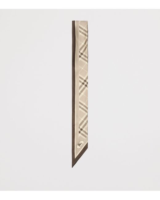 Burberry Metallic Silk Check Skinny Scarf