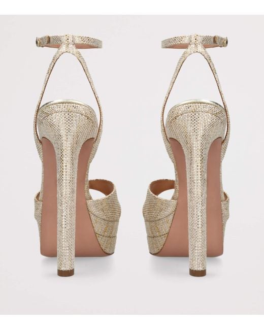 Aquazzura Metallic Divine Plateau Platform Sandals 130