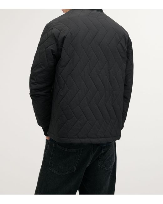 AllSaints Black Tyk Quilted Bomber Jacket for men