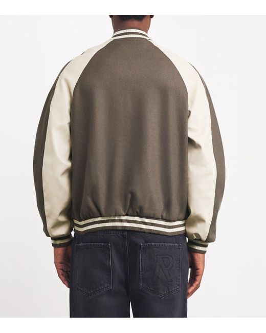 Represent Brown Wool-Blend Mascot Varsity Jacket for men