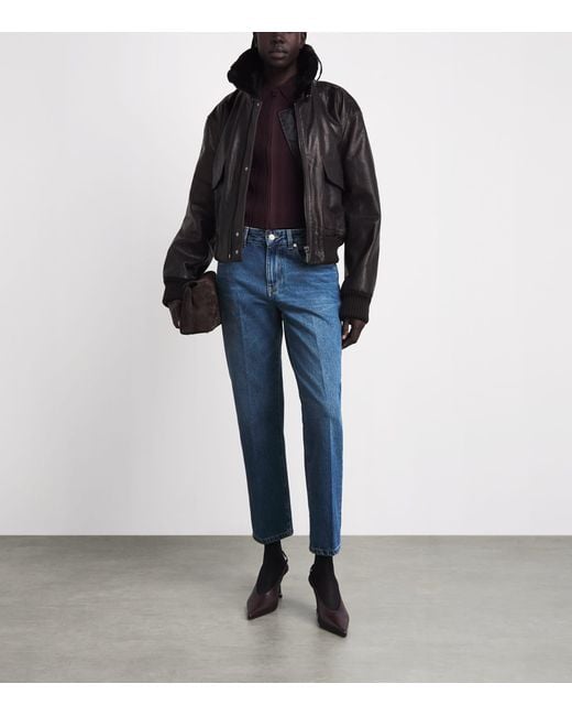 Victoria Beckham Blue Low-Rise Flared Jeans