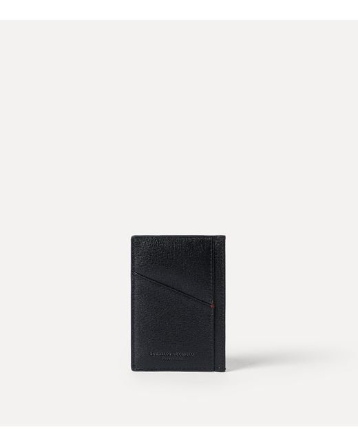 Brunello Cucinelli Black Leather Card Holder for men