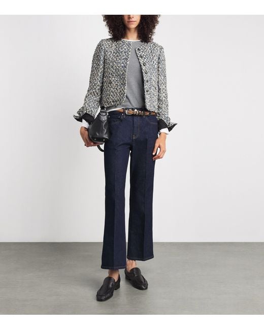 ME+EM Gray Tweed Cropped Jacket