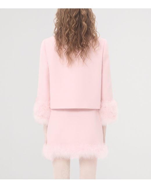 Valentino Pink Crepe Cropped Jacket