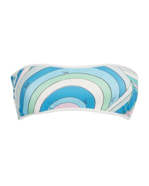 Emilio Pucci Blue Pucci Iride Print Bandeau Bikini Top