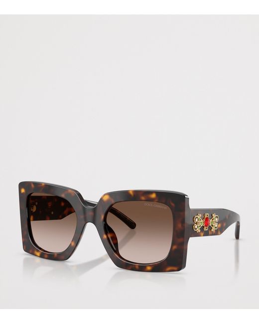 Dolce & Gabbana Brown Tortoiseshell Square Sunglasses