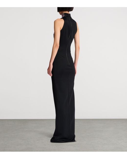 Balmain Blue Embellished Milano Gown
