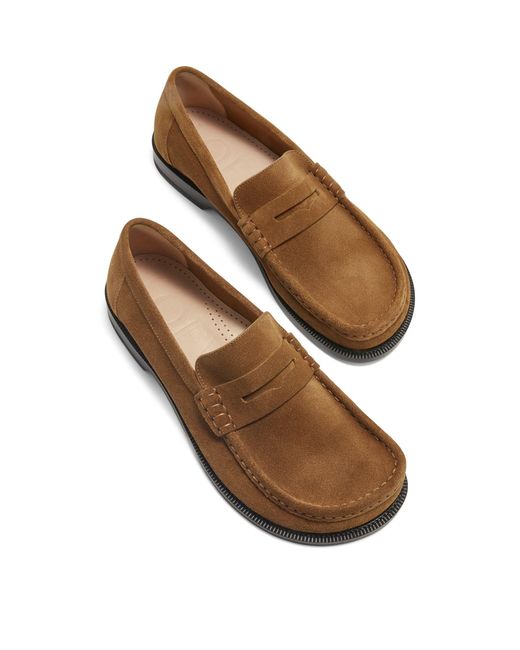 Loewe Brown Suede Campo Loafers for men