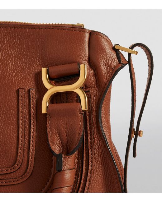 Chloé Brown Small Leather Marcie Top-Handle Bag