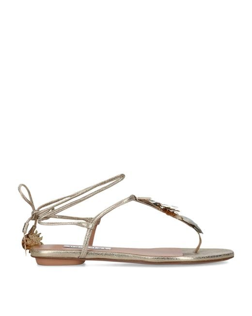 Aquazzura Brown Leather Night Stars Sandals