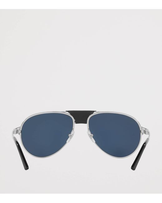 Cartier Blue Metal Ct0034S Aviator Sunglasses for men
