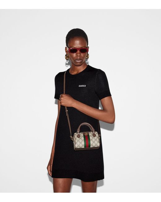 Gucci Brown Mini Boston Gg Top-handle Bag
