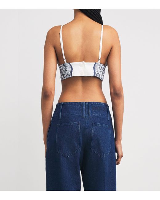 Sandro Blue Bandana Print Crop Top