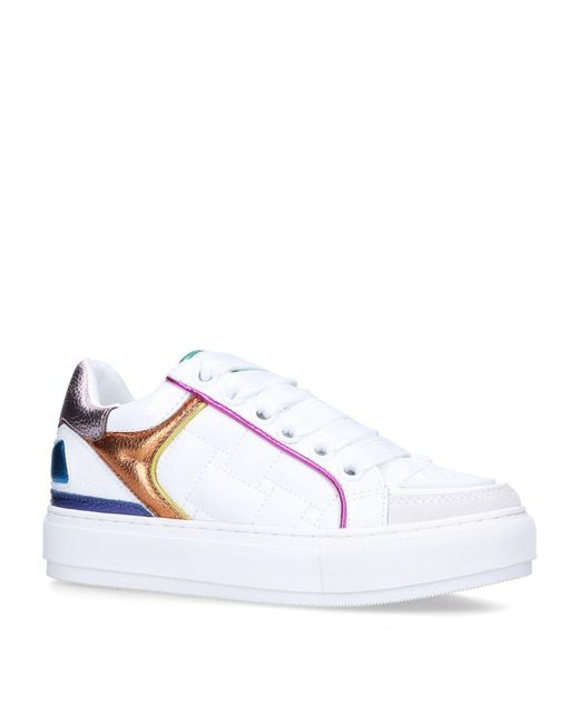 kurt geiger white platform trainers