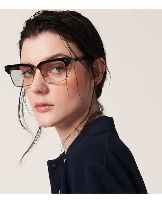 Miu Miu Blue Piquet Cotton Polo Shirt