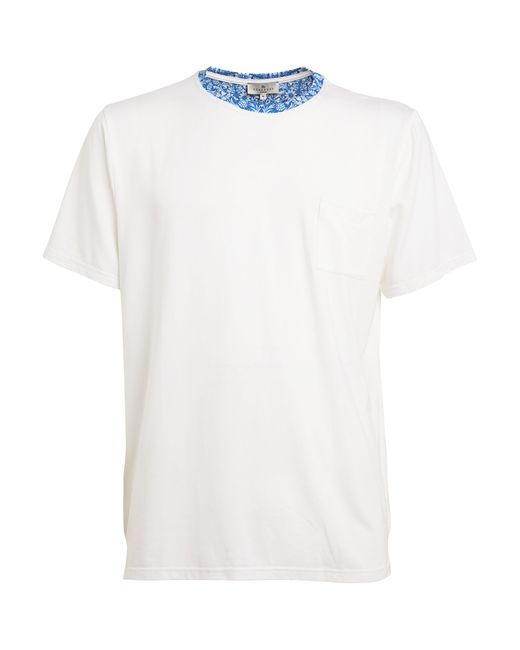 Homebody White Contrast-neck Lounge T-shirt for men