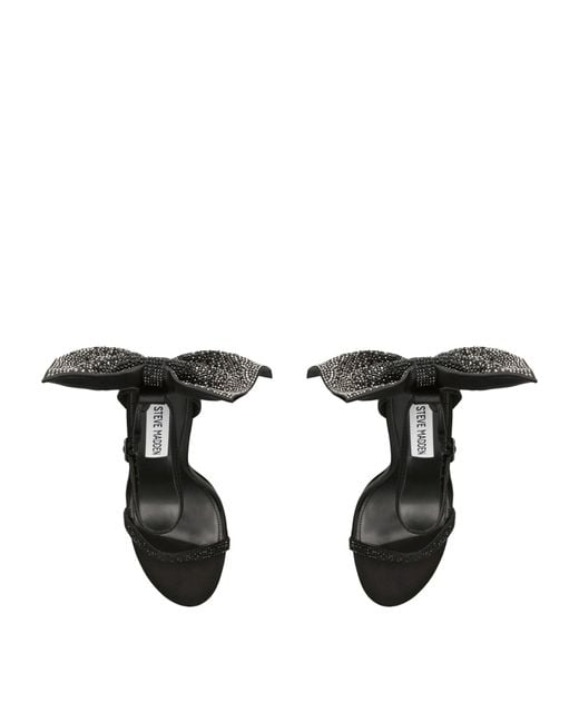 Steve Madden Black Satin Embellished Bellarosa Sandals 105