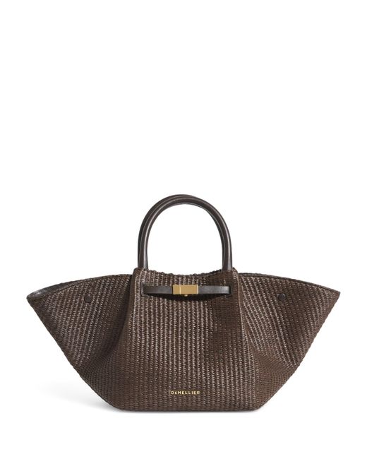 DeMellier London Brown Midi Raffia New York Tote Bag
