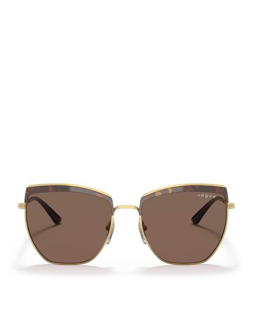 Vogue Brown Metal Irregular Sunglasses