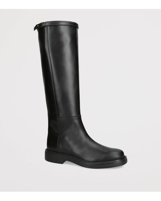 Tod's Black T Timeless Leather Knee-High Boots