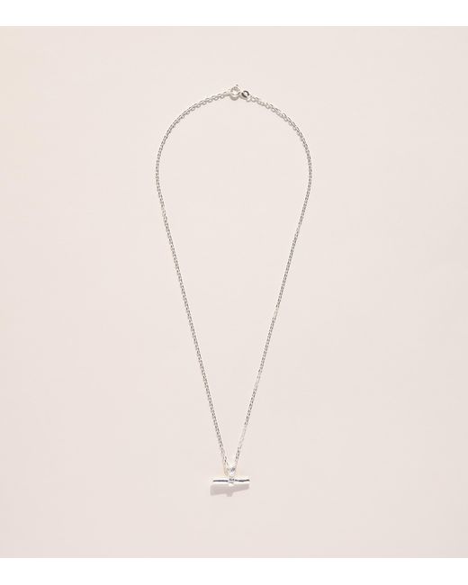 The Ouze Natural Sterling T-Bar Necklace for men