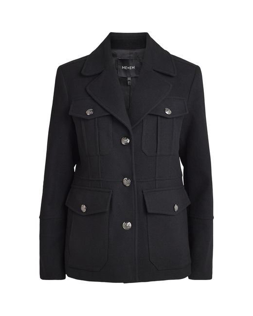 ME+EM Black Wool-Blend Four-Pocket Jacket