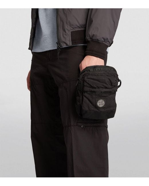 Stone Island Black Small Lino Nylon Tela-tc Cross-body Bag for men