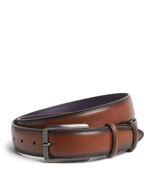 Elliot Rhodes Brown Burnished Leather Belt for men