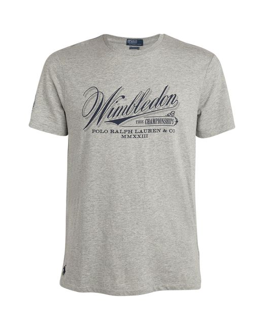 RLX Ralph Lauren Gray X Wimbledon Logo T-shirt for men