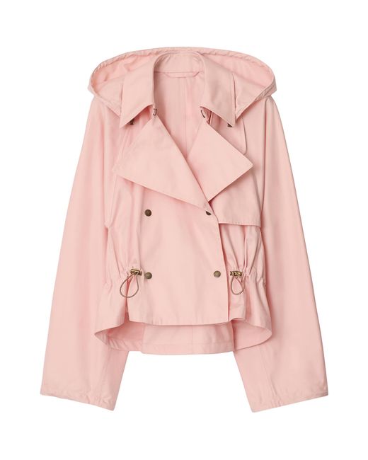 Burberry Pink Gabardine Cropped Trench Coat