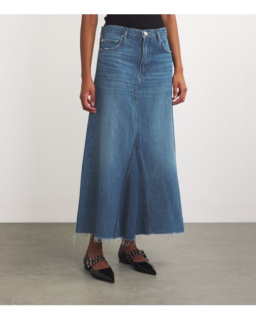 FRAME Blue The Dorothy Maxi Denim Skirt