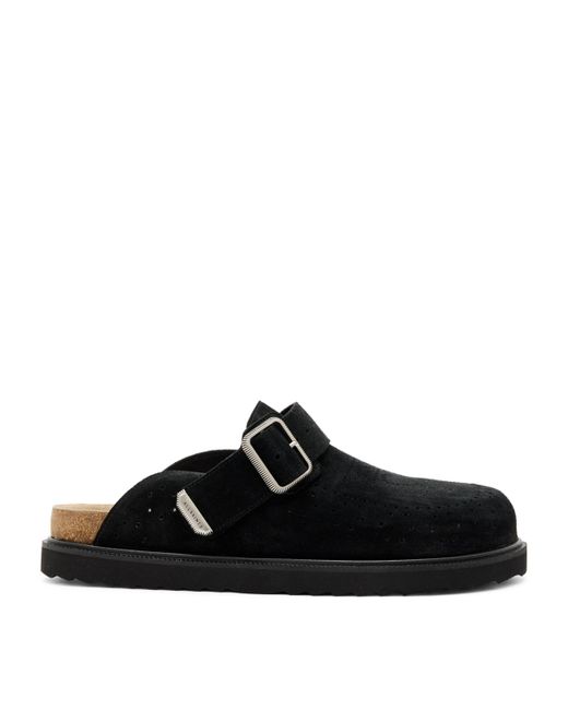 AllSaints Black Suede Randal Mules for men