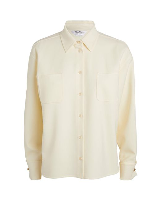 Max Mara White Virgin Wool-blend Shirt Jacket