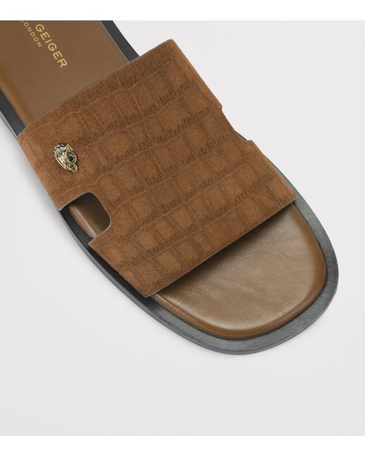 Kurt Geiger Brown Suede Bond Slides for men